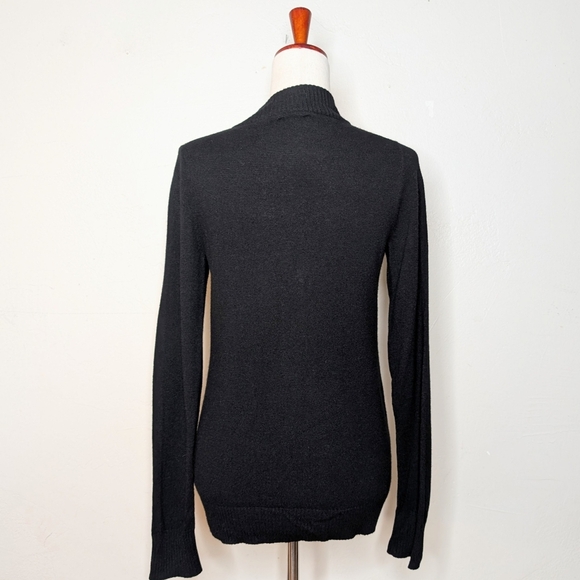 J. Crew Black 100% Cashmere V-Neck Button Front Henley Sweater Size Small - Picture 5 of 6